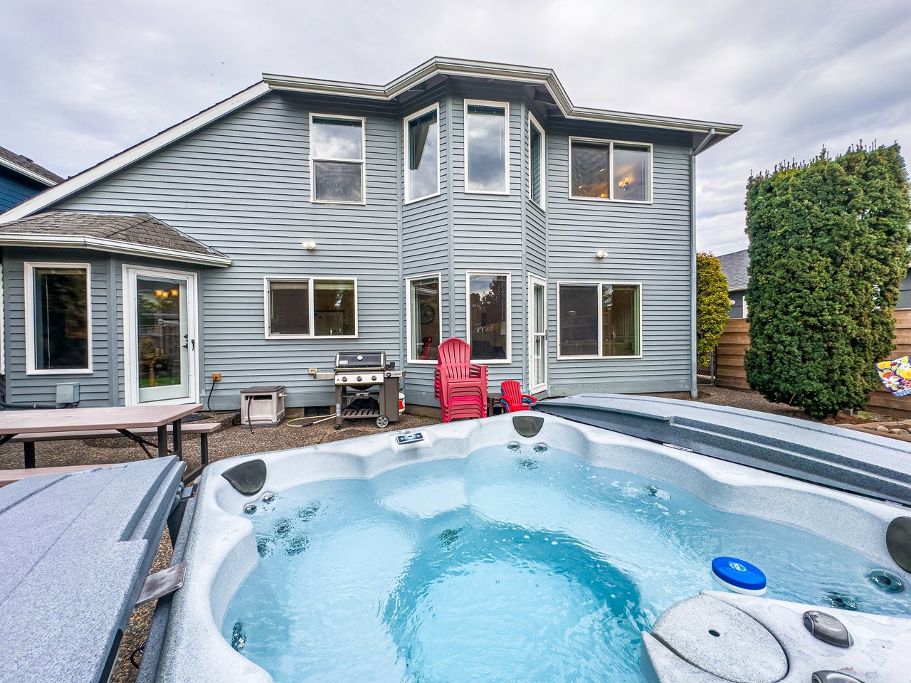 Hot Tub and Yard