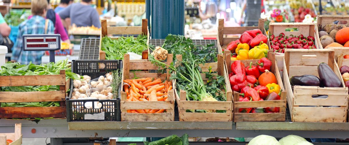 Seasonal produce from a local farmers' market